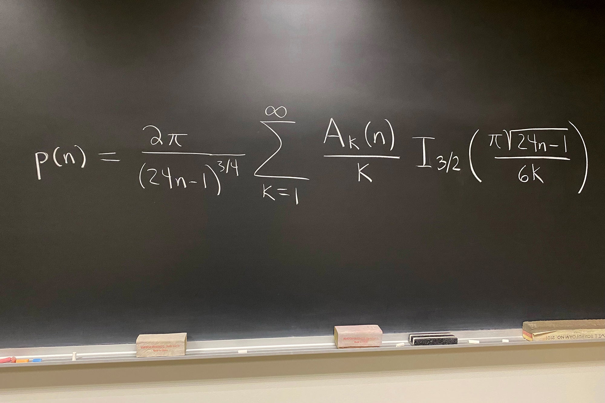 These Are the Most Beautiful Equations in Mathematics 5 Math equation written in white on a black board.